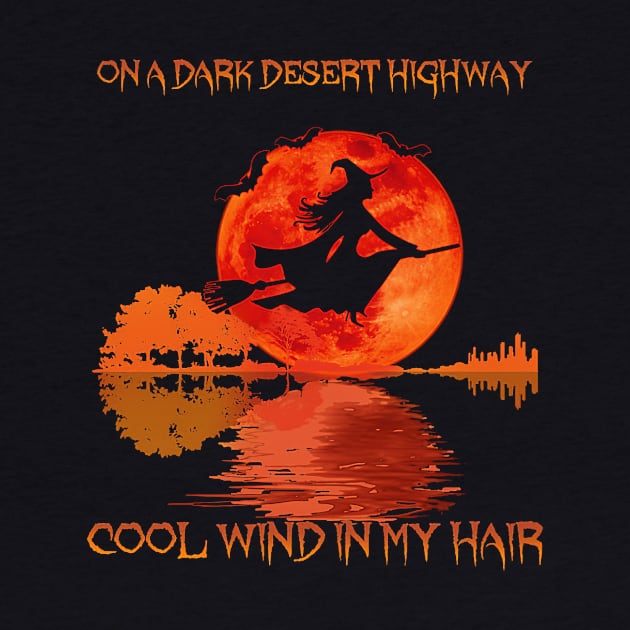 Witch Riding Brooms On A Dark Desert Highways Halloween by cobiepacior